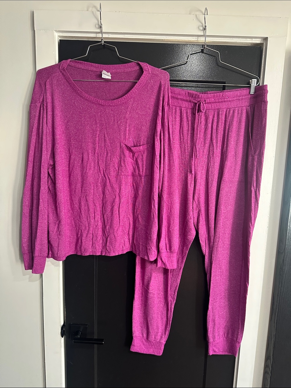 stars above Fuchsia Pink Long Sleeve Pajama Set
